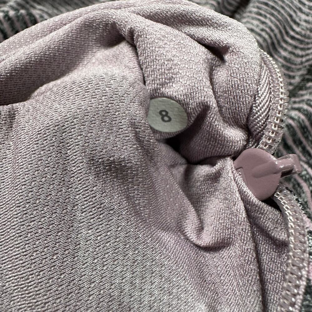 Lululemon Race Your Pace 1/2 Zip Hyper Stripe Mauvelous Heathered Black Size 8 - Picture 5 of 8